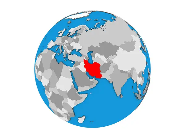 Irán Kék Politikai Földgömb Illusztráció Elszigetelt Fehér Background — Stock Fotó