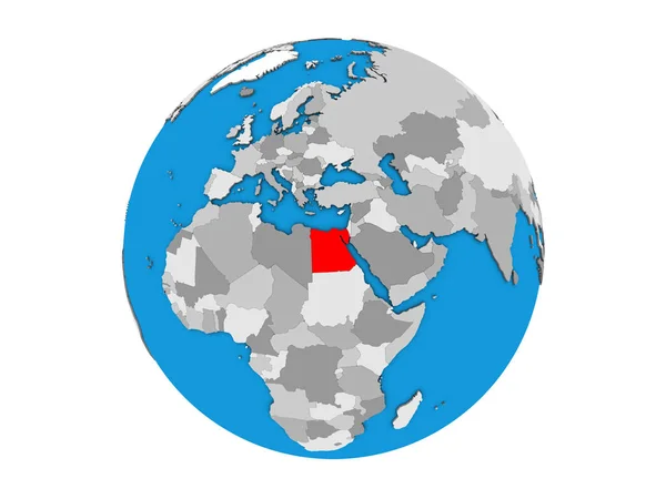Egypte Blauwe Politieke Globe Illustratie Geïsoleerd Witte Achtergrond — Stockfoto