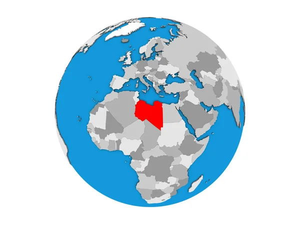 Лівія Синій Політичних Моделі Землі Ілюстрація Ізольовані Білому Тлі — стокове фото