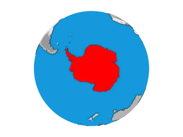 Ανταρκτική Μπλε Πολιτικό Τρισδιάστατη Υδρόγειο Απεικόνιση Που Απομονώνονται Λευκό Φόντο — Φωτογραφία Αρχείου