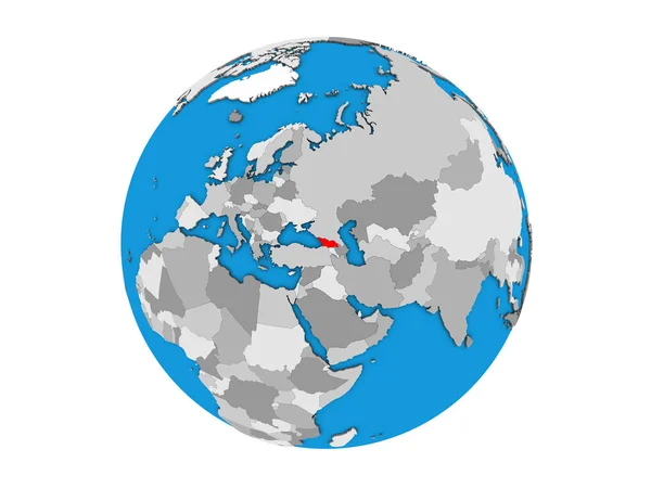 Грузія Синій Політичних Моделі Землі Ілюстрація Ізольовані Білому Тлі — стокове фото