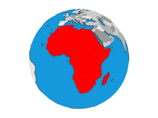 Afrika Blauwe Politieke Globe Illustratie Geïsoleerd Witte Achtergrond — Stockfoto