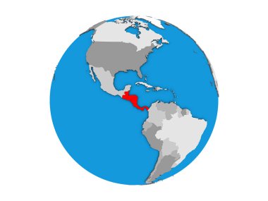 Orta Amerika mavi siyasi 3d dünya üzerinde. 3d illüstrasyon izole beyaz arka plan üzerinde.