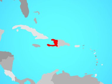 Haiti mavi siyasi dünya üzerinde. 3D çizim.