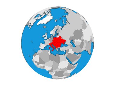 CEI ülkeler mavi siyasi 3d dünya üzerinde. 3d illüstrasyon izole beyaz arka plan üzerinde.