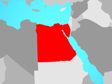 Mısır mavi siyasi dünya üzerinde. 3D çizim.