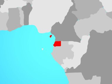 Ekvator Ginesi mavi siyasi dünya üzerinde. 3D çizim.