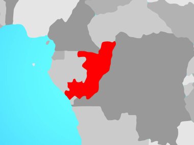 Kongo mavi siyasi dünya üzerinde. 3D çizim.