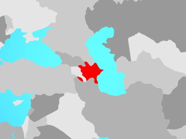 Azerbaycan mavi siyasi dünya üzerinde. 3D çizim.