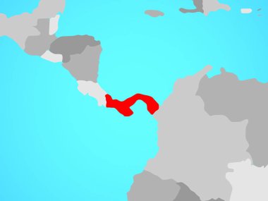 Panama mavi siyasi dünya üzerinde. 3D çizim.