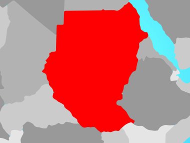Sudan mavi siyasi dünya üzerinde. 3D çizim.
