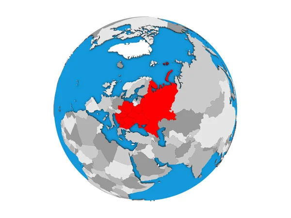 Восточная Европа Голубом Политическом Глобусе Иллюстрация Белом Фоне — стоковое фото