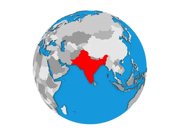 Brits Indië Blauwe Politieke Globe Illustratie Geïsoleerd Witte Achtergrond — Stockfoto