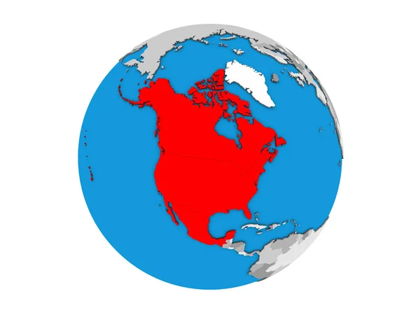 Lidstaten Van Nafta Blauwe Politieke Globe Illustratie Geïsoleerd Witte Achtergrond — Stockfoto