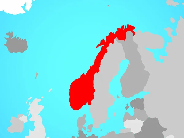 Norvégia Kék Politikai Földgömb Illusztráció — Stock Fotó