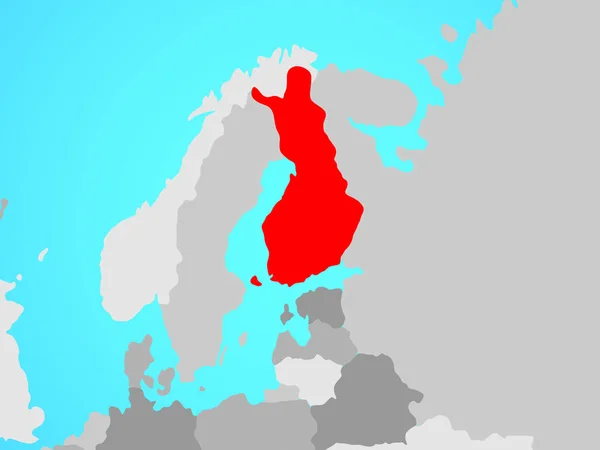 Finlandia Niebieski Globus Polityczny Ilustracja — Zdjęcie stockowe