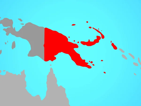Papua Nuova Guinea Sul Globo Politico Blu Illustrazione — Foto Stock