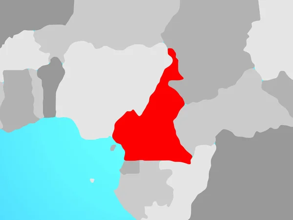 Kamerun Modré Politické Globe Obrázek — Stock fotografie