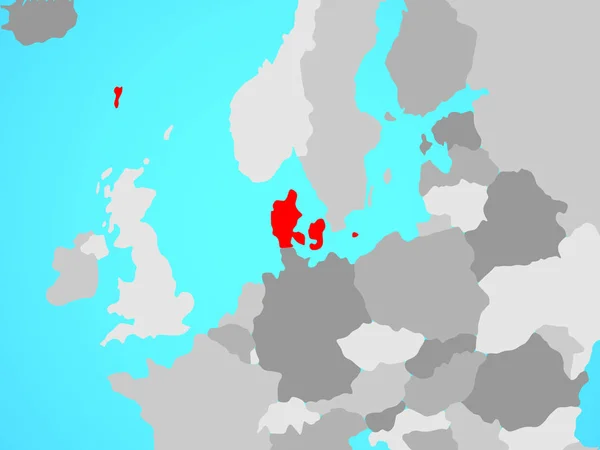 Дания Голубом Политическом Шаре Иллюстрация — стоковое фото