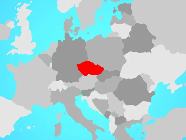 Csehország Kék Politikai Földgömb Illusztráció — Stock Fotó