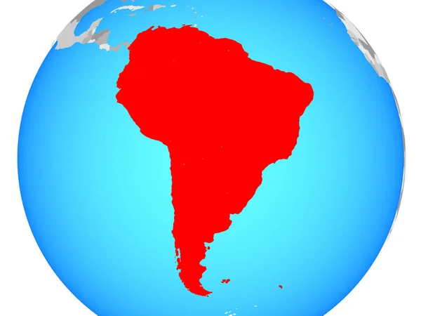 Zuid Amerika Blauwe Politieke Wereldbol Illustratie — Stockfoto