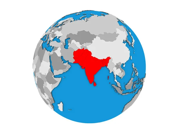 Stati Memeber Saarc Sul Globo Blu Politico Illustrazione Isolata Sfondo — Foto Stock