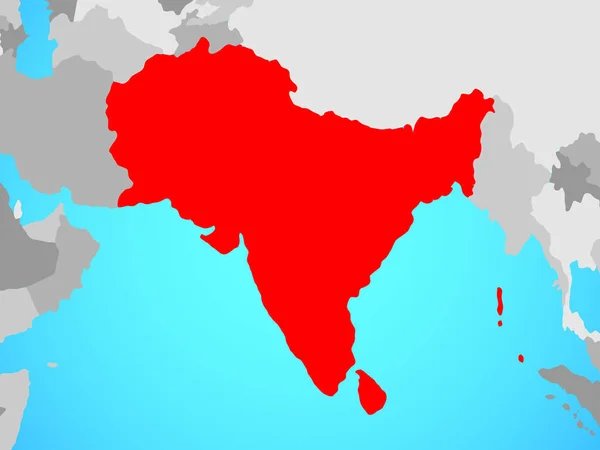 Νότια Ασία Μπλε Πολιτικό Πλανήτη Απεικόνιση — Φωτογραφία Αρχείου