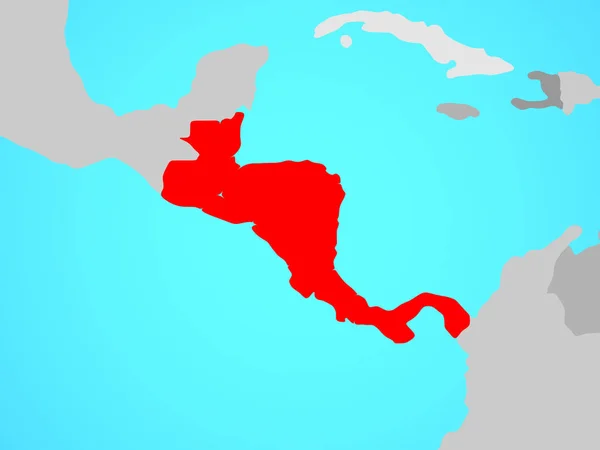 Центральная Америка Голубом Политическом Шаре Иллюстрация — стоковое фото
