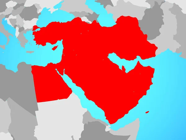 Oriente Medio Mundo Político Azul Ilustración — Foto de Stock
