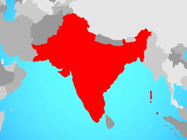 India Británica Mundo Político Azul Ilustración — Foto de Stock