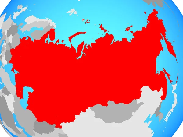 Советский Союз Голубом Политическом Шаре Иллюстрация — стоковое фото