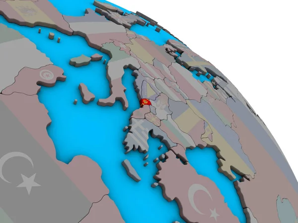 간단한 지구에 국기와 몬테네그로 일러스트 — 스톡 사진