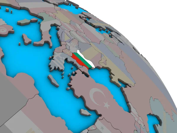 간단한 지구에 국기와 불가리아 일러스트 — 스톡 사진