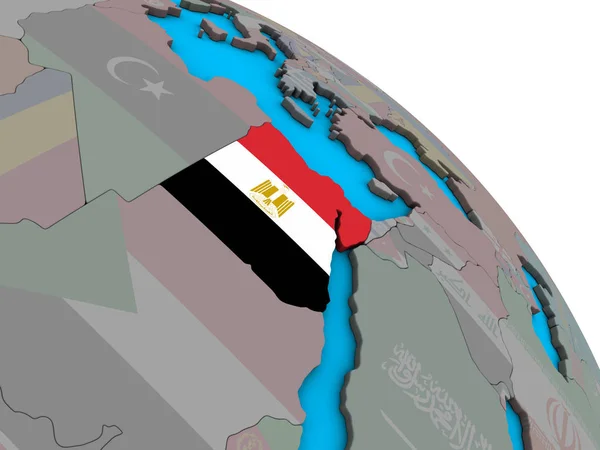 Egito Com Bandeira Nacional Embutida Mundo Político Azul Simples Ilustração — Fotografia de Stock