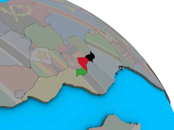 Malawi Con Bandera Nacional Incrustada Simple Globo Político Azul Ilustración — Foto de Stock