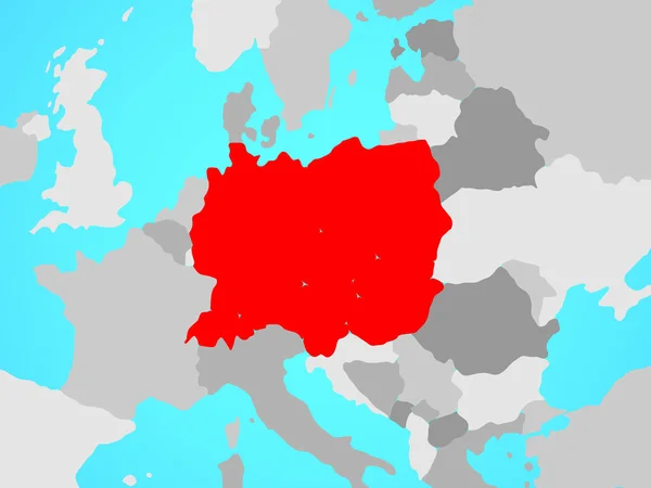 Střední Evropa Modré Politické Globe Obrázek — Stock fotografie