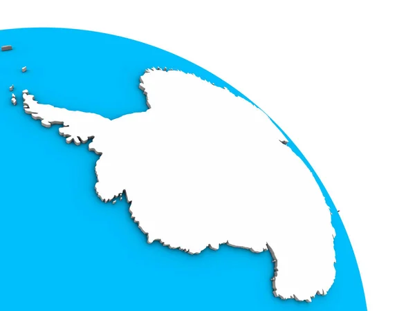 Antártica Com Bandeira Nacional Embutida Simples Globo Político Azul Ilustração — Fotografia de Stock