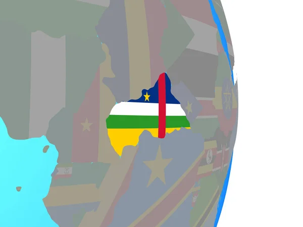 Afrique Centrale Avec Drapeau National Sur Simple Globe Politique Illustration — Photo