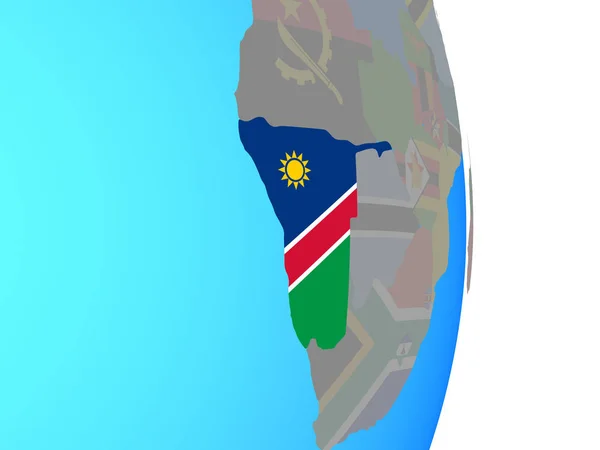 Namíbia Com Bandeira Nacional Simples Globo Político Ilustração — Fotografia de Stock
