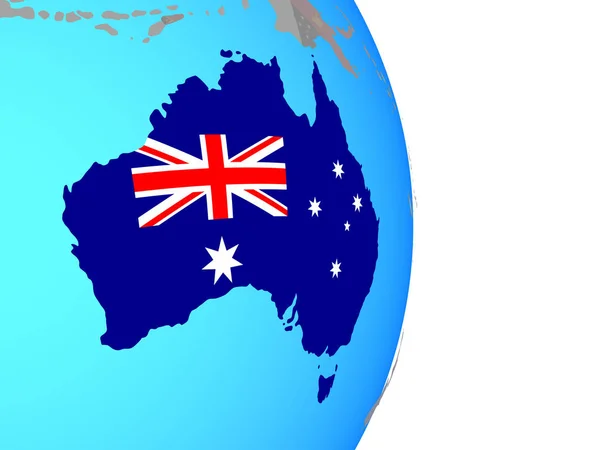 Australien Med Flagga Enkla Politiska Jordglob Illustration — Stockfoto