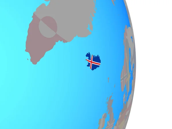 Island Med Flagga Enkla Politiska Jordglob Illustration — Stockfoto