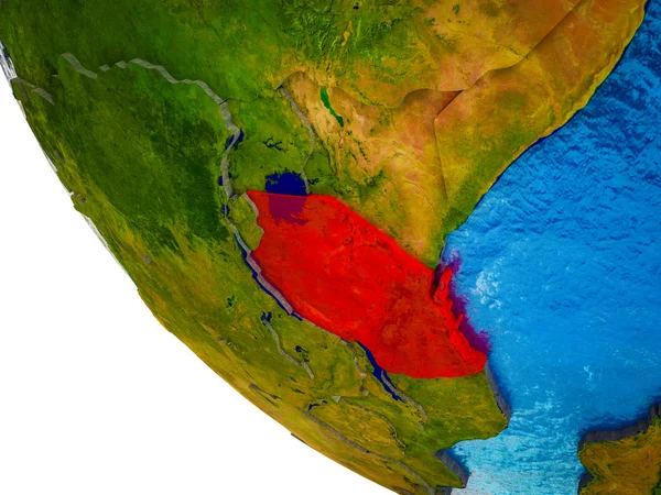 Tanzania Het Model Van Aarde Met Landsgrenzen Blauwe Oceanen Met — Stockfoto