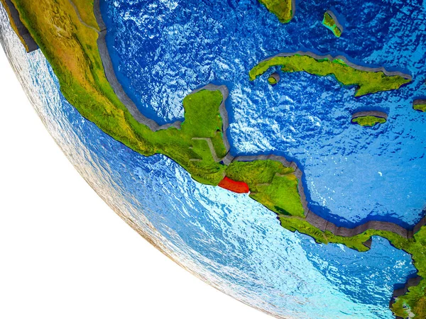 Salvador Modelo Terra Com Fronteiras País Oceanos Azuis Com Ondas — Fotografia de Stock