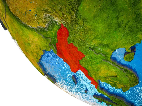 Янма Моделі Землі Кордони Синій Океан Хвилями Ілюстрація — стокове фото