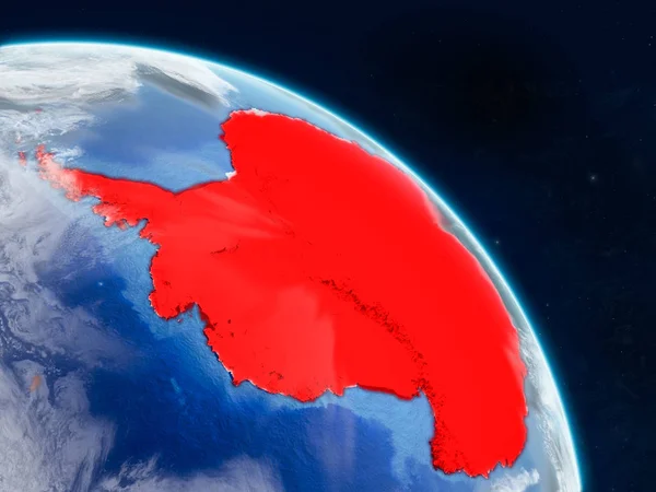 Antártida Desde Espacio Modelo Realista Del Planeta Tierra Con Fronteras —  Fotos de Stock