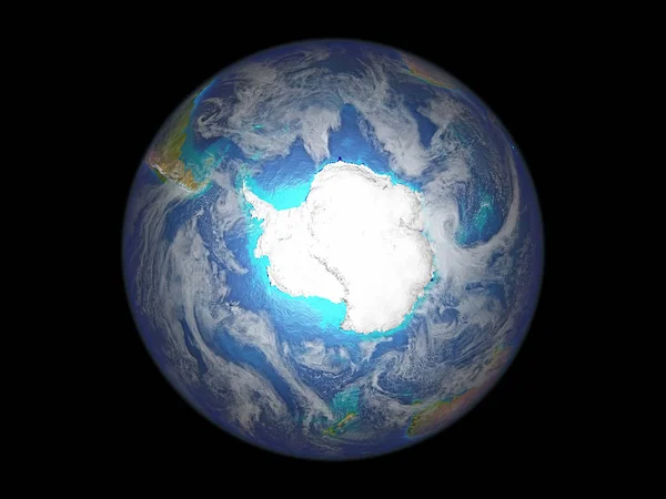 Antarctica Planet Earth Space Illustration Isolated White Background Elements Image — Stock Photo, Image