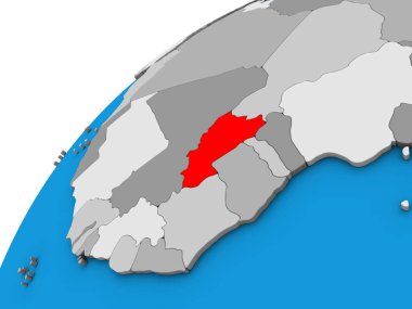 Burkina Faso 3 boyutlu dünyada. 3B illüstrasyon.