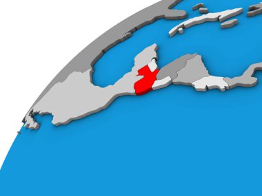 Guatemala 3 boyutlu dünyada. 3B illüstrasyon.