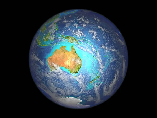 Australia on planet Earth from space. 3D illustration isolated on white background. Elements of this image furnished by NASA.