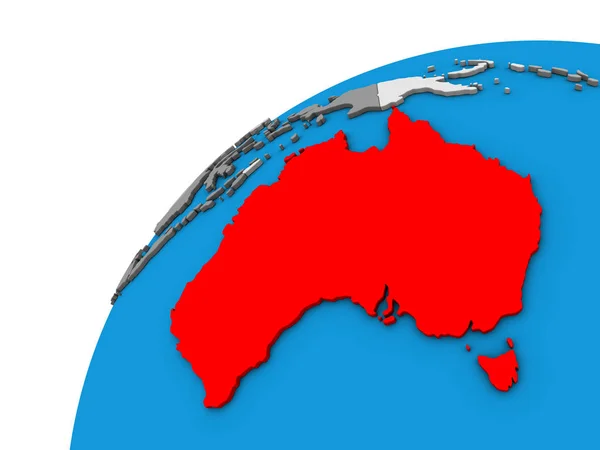 澳大利亚在3D 地球上 — 图库照片
